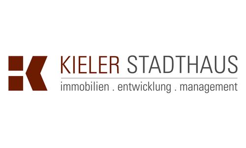 Logo von Kieler Stadthaus mit stilisiertem K und Text 'KIELER STADTHAUS immobilien . entwicklung . management'