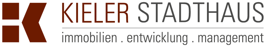 Logo von Kieler Stadthaus mit braunem stilisiertem K und Text 'KIELER STADTHAUS immobilien . entwicklung . management'